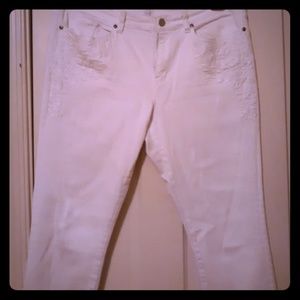 Bright white slim cut jeans